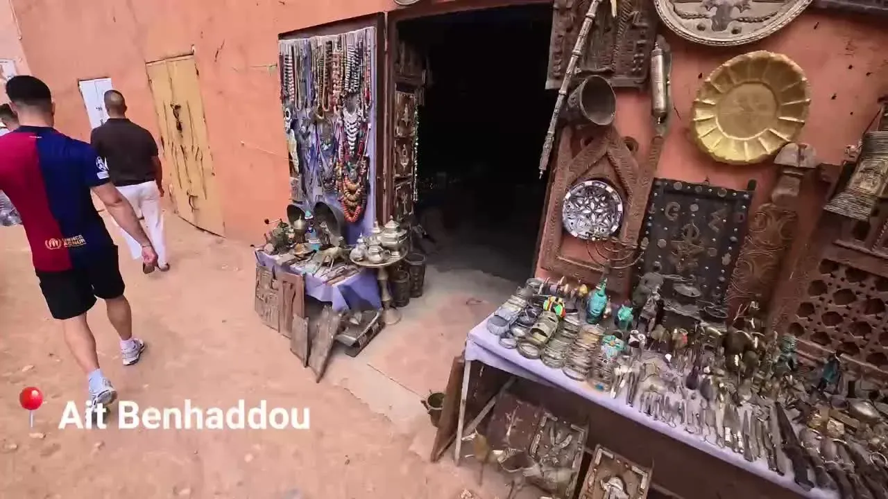 Craft stalls during the walk through Aït Ben Haddou
